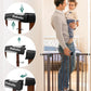 BABELIO Baby Gate with Black Wood Pattern, 29-48 Inch Auto Close Dog Gate for The House, Stairs and Doorways, Pressure Mounted Pet Gate with Door and Y Spindle Rods
