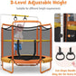 GYMAX 5FT Trampoline for Kids, ASTM Approved with Safety Net & Kitten Trapeze Rings, Indoor/Outdoor