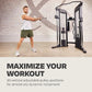 Centr Home Gym Functional Trainer - Multifunctional Cable Machine Home Gym System - Workout Weight Machine for Strength Training - Full Body Compact Exercise & Fitness Equipment Set