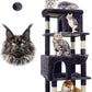 Globlazer Heavy Duty Cat Trees for Large Cats, Sturdy 72in Maine Coon Cat Tree for Large Cats 20 lbs+ Heavy Duty Cat Tower for Adult Biggest Cat with 6 Scratching Posts, Hammock, S72, Dark Gray