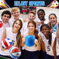6 Pcs Multi Sport Ball Set Official Size Football, Basketball, Soccer, Volleyball, Playground Ball, Baseball with Equipment Bag Pump for Teen Adult Sport Gift Back to School