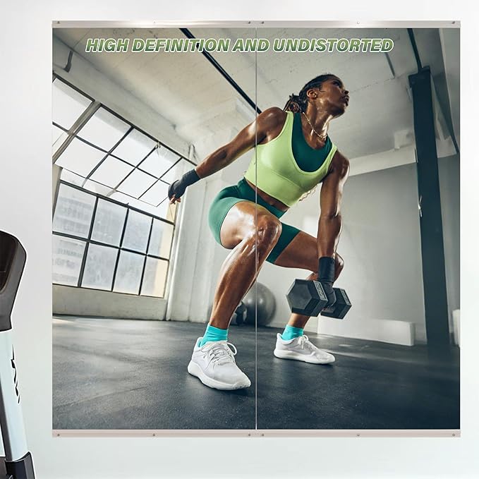 ROOMTEC Workout Mirrors for Home Gym 60"x36"-2PCS, Large Wall Mirror Full Length for Fitness, Yoga, Big Wall Mounted Frameless Glass Mirror for Garage, Dance Studio, Bedroom