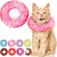 Cat Cone Collar Soft, Cute Cat Donut Collar After Surgery, Adjustable Kitten Recovery Cones to Stop Licking, Lightweight Neck Elizabethan Collars for Cats Kittens (Pink, Small)