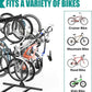 EVERHANGER Freestanding Bike Stand Rack with Adjustable Hooks, Vertical Bike Stand for Garage, Bicycle Storage Organizer, Holds Up to 7 Bikes & 7 Helmets