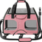 Katziela Pet Carrier - Airline Compliant Dog Carrier - TSA Approved Pet Carrier for Small Dogs and Cats - Soft FAA Travel Airplane Dog Carrier Luggage (Pink/White-6 Wheels)