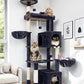 Globlazer Heavy Duty Cat Tree Tower, 73in Tall Cat Tree for Indoor Cats Large Adult, Cat Condo for Large Cats with 5 Scratching Posts, 2 Cat Caves, 2 Padded Perches, 2 Hanging Baskets, F73, Dark Gray