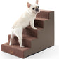 Dog Stairs for Small Dogs, 5 Tier Wider Pet Stairs for High Beds, 23.6" H Non-Slip Dog Steps for Old Cats, Puppies, Small Medium Dogs, 29.5x19.7x23.6 inch, Brown