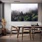 Nature Wall Art Prints - Ocean Forest Mountain Lake Canvas Landscapes - Small to Extra Large Living Room Bedroom Kitchen Bathroom Décor (Foggy Pine Forest, 35L" x 53W")