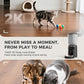 AI Cat Feeder with Dual Cameras (1 Adjustable), 2K HD Night Vision, 5G/2.4G WiFi, 6L Automatic Pet Feeder with APP Control, Laser Interactive Toy, Two-Way Audio & Scheduled Feeding