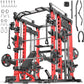 Smith Machine with Cable Crossover System, Multi-Function Power Cage Squat Rack for Home Gym, Power Rack and Packages Weight Sets.