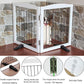 ZJSF Freestanding Dog Fence Indoor, Foldable Dog Gate for Doorways, Stairs or Hallways, Sturdy Wood Extra Wide Pet Gate with Support Feet for The House, White, 32 "Height-2 Panels