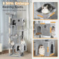 72” Cat Tree for Large Cats Big Cat Tower with Enlarged Hammock 21.6x17.7” Spacious Cats Condo House and Roomy Top Bed and Multiple Scratch Posts for Indoor Adult Cats (Grey, XLarge-72)