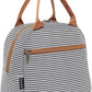 FlowFly Insulated Lunch Cooler Bag - Tote Bag Organizer for Women/Men, White&Black Stripe