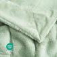 Cozy Bliss Faux Fur Throw Blanket for Couch, Cozy Warm Plush Striped Blanket for Sofa Bedroom Living Room, 90 * 90 Inches Green