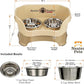 Neater Feeder Deluxe Mess Proof Dog Bowls Elevated for Medium Sized Breeds – Made in USA – No Spill Raised Slow Feeder Elevated Dog Bowl Stand, Stainless Steel Food and Water Bowl Set, Cappuccino