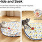 Interactive Cat Toys Ball - 2pcs Automatic Fast Rolling Ball in Play Mat, Hide and Seek Mouse Catching Game, Low-Noise Cat Enrichment Toys in Pouch for Indoor Bored Cats(Paw Print Pattern - Square)