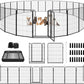 Dog Playpen Outdoor Extra Wide 24 Panels Heavy Duty Dog Fence 47" Height Anti-Rust with Doors Portable for RV Camping Yard, Total 63FT, 316 Sq.ft, Snowy Black