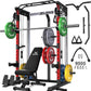 Power Cage, 2000LBS Multi-Function C21 Power Rack with Dual Pulley Cable Crossover System, All-in-One Squat Rack with More Training Attachments