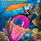QingSong Full Face Snorkel Mask for Adults, Snorkeling Gear with Camera Mount, 180 Degree Panoramic View Snorkel Set Anti-Fog Anti-Leak