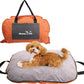 Portable Waterproof Dog Mat for Camping, Patio & Travel - Foldable Outdoor Dog Bed with Teflon Shell & Removable Plush Pad - Easy Clean, Durable - S (Lemon Yellow)