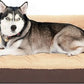 JOYELF Orthopedic Dog Bed for Extra Large Dogs, U-Shaped Foam Sofa Couch Bed, Bolster Waterproof Pet Bed with Removable Washable Cover and Nonskid Bottom for Dogs - Coffee