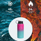 BUZIO Insulated Water Bottle with Straw Lid and Flex Cap, 32oz Double Wall Vacuum Stainless Steel Thermo with Wide Mouth Lid, Cold 48 Hrs Hot 24 Hrs Sweat Proof Flask, Rose and Green