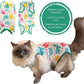 Cat Recovery Suit Surgical Onesie for Post Surgery/Neuter/Spay. Protection for Wounds and Skin infections for Male/Female Cats. Comfortable, Safe, (no Loose Cords) Cone Alternative (Medium)