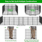 Dog Playpen Outdoor 12 Panels Heavy Duty Dog Fence 47" Height with Thick Pipe Anti-Rust with Doors Portable for RV Camping Yard, Total 27FT, 57 Sq.ft, Snowy Black