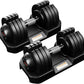52LBS Single/Pair Adjustable Dumbbells Set Premium Rubber Coated Dumbbell Set with Secure Locking Mechanism for Safe & Customizable Strength Training