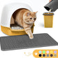 Cat Litter Mat - 23.2'' x 29.1'' Large Litter Trapping Mat, Easy to Clean Litter Box Mat, Waterproof, Urine-Proof, Non-Slip Kitty Litter Mats for Floor, Dark Grey