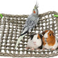 16 x 12 Inches Bird Seagrass Mat, Natural Seagrass Woven Net, Bird Hammock Mat with Hooks, Bird Cage Accessories, Climbing Rope Ladder Chew Toys for Cockatiel Hamster Guinea Pig Rats Hamster Parakeet