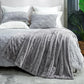 Cozy Bliss Faux Fur Throw Blanket for Couch, Cozy Warm Plush Striped Blanket for Sofa Bedroom Living Room, 90 * 90 Inches Grey