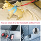 AUBELL Dog Seat Belt for Car,Updated 3-in-1 Adjustable Reflective Bungee Heavy Duty Dog Car Harness Tether with Clip Hook Latch & Buckle,Swivel Zinc Alloy Carabiner,Red