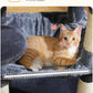 Cat Tree for Indoor Cats, 45.7" Multi-Level Cat Tower with Large Metal Frame Hammock, Cat Condo with 4 Scratching Posts and Top Perch for Small Medium Cat, Dark Grey