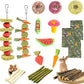 31 Pcs Small Pet Chew Toys for Dental Health - Natural Apple Wood, Timothy Grass Sticks & Sweet Bamboo, Teeth Grinding Toys for Rabbits, Guinea Pigs, Hamsters, Chinchillas Cage Accessories