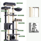Cat Tree with Tunnel, Cat Tower for Indoor Cats, Tall Cat Tree Tower with Cat Condo, Food Station, Large Platform, Scratching Posts, Hammock, Smoky Gray GCT021G