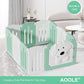 Foldable Dog Play Pen Indoors, Non-Slip Sturdy Puppy Playpen with Door, 25.5" H 10-Panel Adjustable Shape Dog Fence Pen for Small/Medium Dogs, Thickened, Easy to Store, White+Green