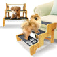 Dog Stairs for Small Dogs,3-Step Bamboo Wooden Dog/Pet/Cat Steps Ramp for Couch Sofa,Bed and Car, Can Support Weighing Up to 160 LB,