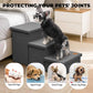 Dog Stairs with Storage 18" H, 3-Step Wider Dog Steps for Small/Medium/Large Old Dogs Cats, Folding Sturdy Pet Stairs Climbing Bed Couch, Ramp for Car Hold Up to 200 lbs (Dark Grey, No Condo)