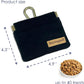 Dog Treat Pouch, Black Pocket Sized Pet Training Pouch, Cotton Fabric, Hand Free Dog Walking Bag with Carabiner, Self-Closing Pet Feed Snack Reward, for Pet Puppy Travel or Outdoor Use