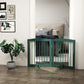 Freestanding Pet Gate for Dogs, Foldable Wooden Dog Gate for House, Stairs, Doorways, Step Over Pet Puppy Safety Fence,Support Feet Included,24" Height 2 Panels, Green