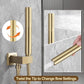 12 Inch Rain Shower System, Brushed Gold Shower Faucet Set with Push Button Diverter, 6 Inch Wall Mounted 3-Functions Bathroom Shower Systems with Dual-Function Handheld (Thermostatic, Gold Brushed)