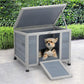 COZIWOW 24inches Wooden Catio Outdoor Cat House Small Animal House，Rabbit Hutch Indoor，Stable Weatherproof Bunny Cage Pet Shelter for Small Cat Dog Rabbit Guinea Pig (Grey)