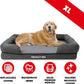The Dog’s Bed, XL Grey Plush 43.5x34,Solid Memory Foam, Pain Relief: Arthritis, Hip & Elbow Dysplasia, Post Surgery, Lameness, Supportive, Calming, Waterproof Washable Cover, Veterinary Approved