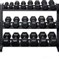 REP Fitness Rubber Hex Dumbbell Set, Adjustable Weight Pairs, Home Gym Equipment, Strength Training For Men Women, Black Coated Grips, Workout Rack Storage Optional, Heavy Lb Free Weights