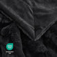 Cozy Bliss Faux Fur Throw Blanket for Couch, Cozy Warm Plush Striped Blanket for Sofa Bedroom Living Room, Black