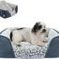 Miguel Washable Dog Bed for Medium Small Dogs, Calming Cuddle Cat Sofa Bed with High Sides, Rectangle Cat Beds for Indoor Cats Dog Bed with Anti-Slip Bottom, Blue 25 Inch