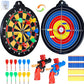 Magnetic Dart Board for Kids-12Magnetic Dart/Sticky Balls Or 2 Toy Gun+40 Foam Dart.Indoor/Outdoor Kids Games and Party Games,Christmas Birthday Gifts Toys for 3-12 Year Old Boys