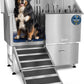KANIS Professional Dog Washing Station - 304 Stainless Steel Pet Wash Sink & Grooming Bath Tub for Home with Ramp, Shower, Floor Grate, Storage Drawer, Faucet, Drain Kit for Large, Medium & Small Pets