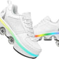 Double-Row Deform Wheel Automatic Walking Shoes Invisible Deformation Roller Skate 2 in 1 Removable Pulley Skates Skating Parkour